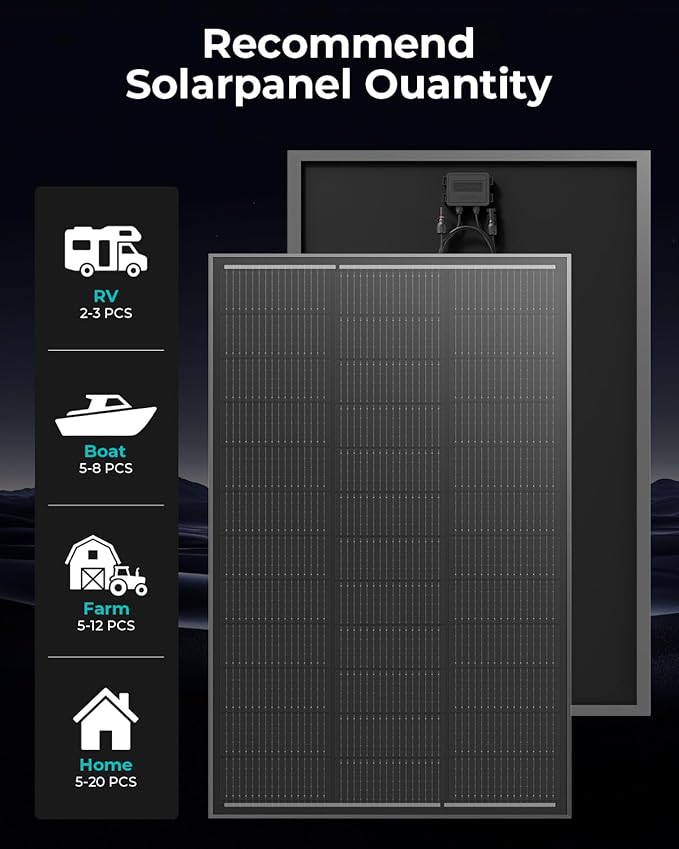 1000 Watt Solar Panels, 10 Pack 100W 12V N-Type 16BB High Efficiency Solar Panel Kit with 25.6% Conversion, Monocrystalline Solar Panels for Home, Farms, Cabins & Large Off Grid Systems