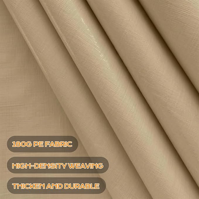 COWVIE 10 x 20 FT Carport Canopy Replacement Cover, with 46Pcs Long Ball Bungees, Waterproof Garage Top Tent Shelter Tarp, Only Top Cover