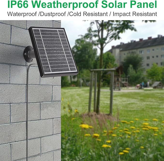 UYODM Solar Panel Charger Compatible with Blink Video Doorbell/Blink Outdoor 4(4th) / XT3 / XT2 / XT Cam,Power Your Doorbell or Outdoor Cam Continuously with 11.8 Ft Cable,AL Alloy Frame Durable