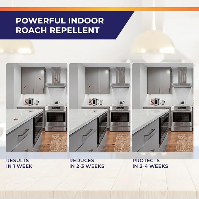 Cockroach Repellent Indoor and Outdoor: Roach Repellents for German Cockroaches, Small Roaches– Cockroach Deterrent for Homes and Kitchens 16 PCS