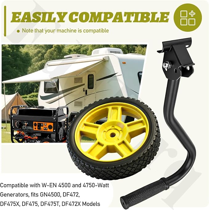 GNA410 Generator Wheel and Handle Kit for W-EN 4500 and 4750-Watt Generators, Compatible with W-EN DF475T, DF475, GN4500, DF472, DF475X, DF472X