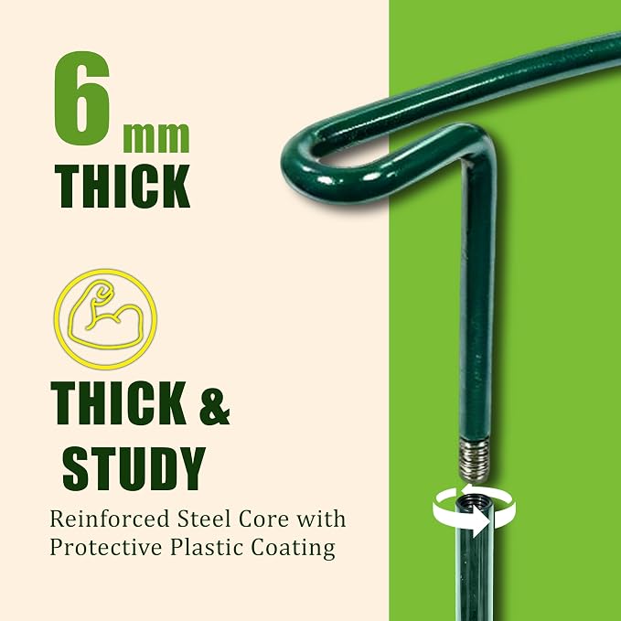 6-Pack Garden Plant Support Cages,14"Diax32"H Heavy Duty Interlinked Half Round Peony Support Rings,Metal Plant Support Stakes for Peony,Tomato,Hydrangea,Rose,Indoor & Outdoor Garden Plant Supports