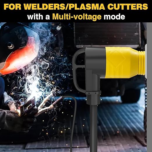 Multi-Voltage Adapter for Miller&Hobart Welders/Plasma Cutter, NEMA 5-15P to 6-50R Welder Adapter, 15A Plug to 50A 6-50 Welding Outlet, 120V to 240V /220v to 110v Welding Plug Adapter, ETL Listed