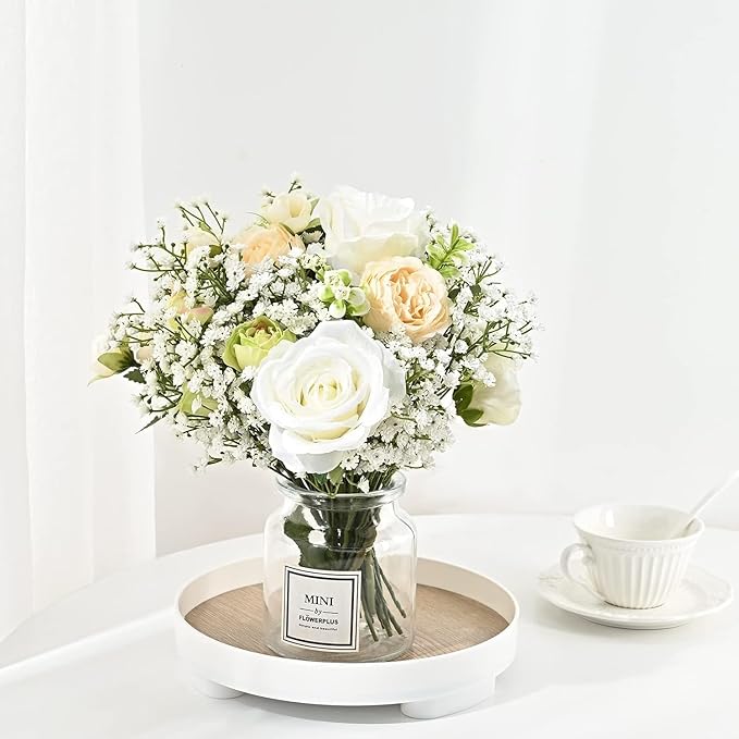 Yastouay 60Pcs Babys Breath Artificial Flowers, Fake White Babys Breath Flowers Artificial Bulk, Real Touch Faux Babies Breath Gypsophila Bouquet for Wedding Floral Arrangement Party Decor