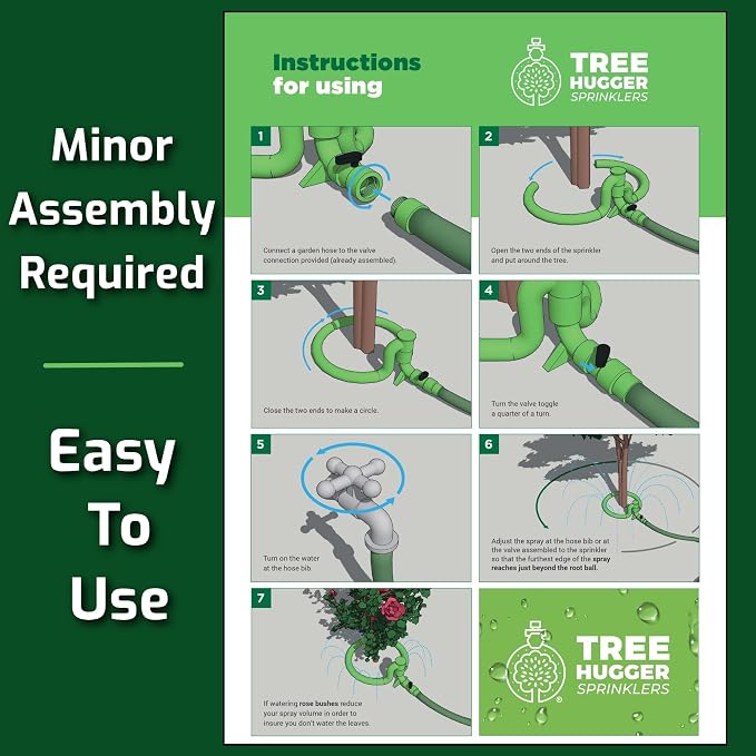 Tree Watering System - 360° Outward Spray Tree Watering Ring - Sprinkler Ring for Trees & Shrubs - Reaches The Nutrition Zone for Tree Root Watering (11 Inch)