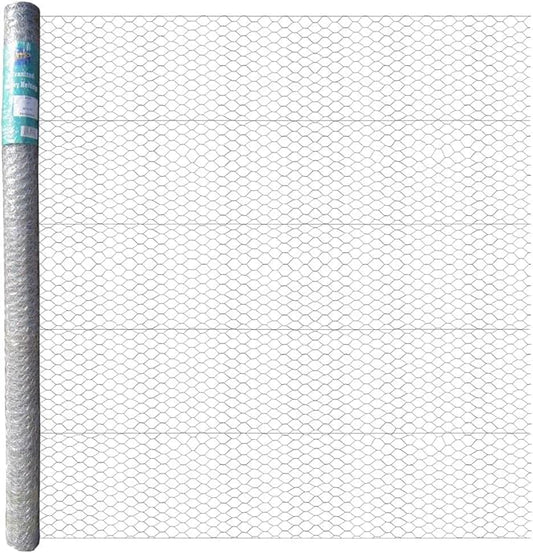20GA Galvanized Hexagonal Poultry Netting Chicken Wire 60 inches x 50 feet x 1 inch Mesh