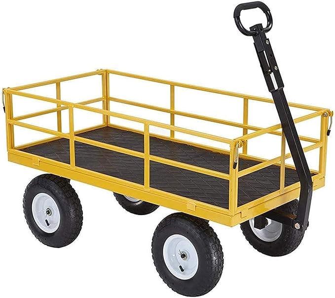 Gorilla Carts Heavy Duty, All Terrain Garden Wheelbarrow, 1200 Lb, Yellow - Gardening Equipment for Yard, Lawn, and Outdoor Use