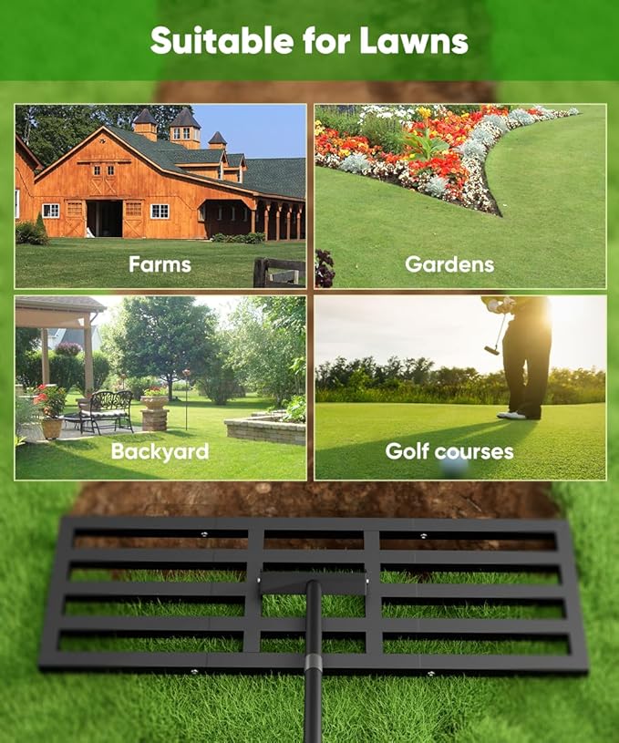 Raised Garden Bed Kit and Lawn Leveling Rake-M