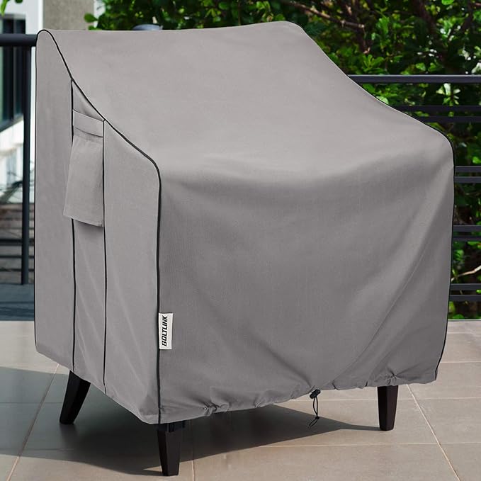Patio Chair Covers Waterproof, Heavy Duty Outdoor Furniture Covers Fits up to 31.5W x 33.5D x 36H inches -2 Pack Grey