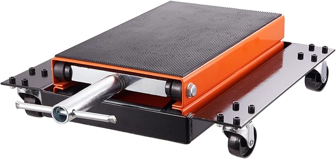 VEVOR Motorcycle Lift, 1100 LBS Motorcycle Lift ATV Scissor Lift Jack with Dolly & Hand Crank, Center Hoist Crank Stand with Wide Deck & Tool Tray for Street Bikes, Cruiser Bikes, Touring Motorcycles
