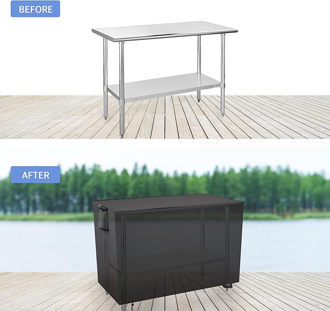 Outdoor Prep Table Cover 30 Inch,Waterproof Fadeproof UV Resistant Patio Stainless Steel Metal BBQ Table Cover All Season Protection for Outdoor Table - 30 x 24 x 35 Inch