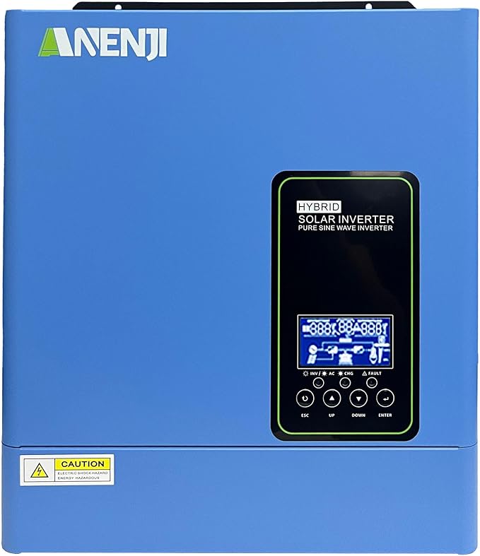 3000W Hybrid Inverter, 24Vdc to 110Vac Solar Inverter Charger Built-in 80A MPPT Controller, Pure Sine Wave PV Power Converter, Supports Battery-Less or AGM Lithium Battery