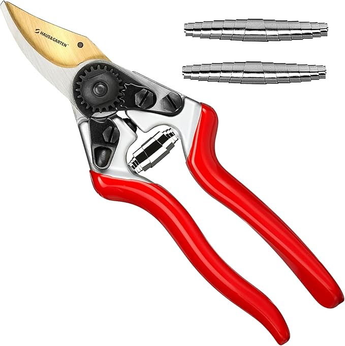 Haus & Garten PrecisionPRO Titanium Bypass Pruning Shears and Replacement Springs Bundle