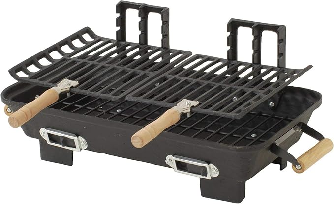 30052AMZ Kay Home Product's Cast Iron Hibachi Charcoal Grill, 10 by 18-Inch (Limited Edition)