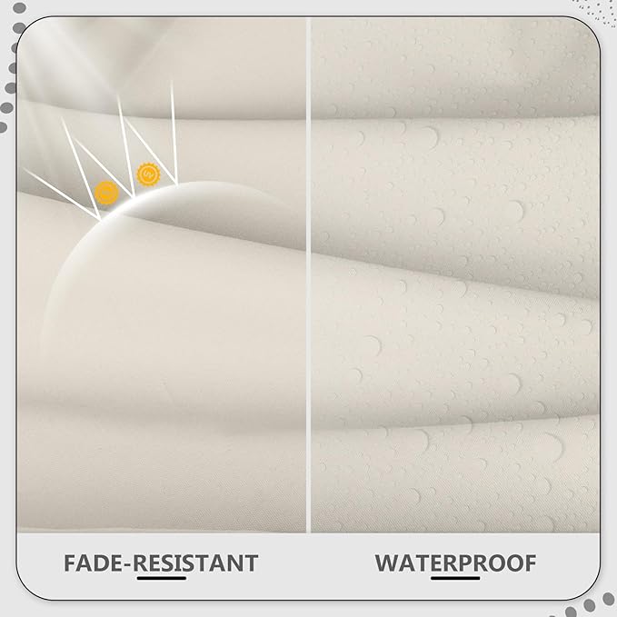 14 Piece Outdoor Patio Waterproof Cushion Covers, Fits 6-Seat Wicker Rattan Sectional Couch Chair Furniture Cover Replacement Set - Fade-Resistant Patio Cushion Covers with Zipper