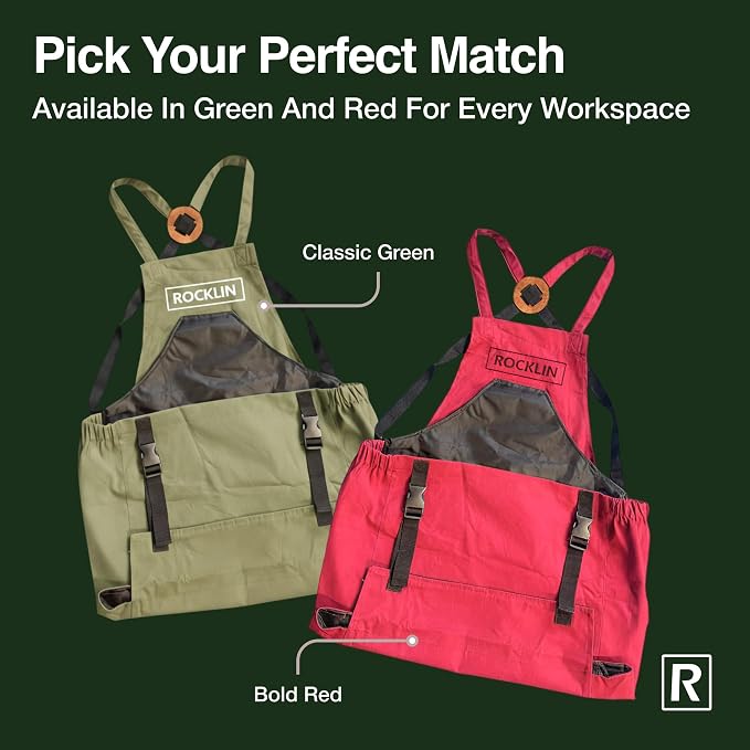 Rocklin Garden Apron – Heavy Duty Canvas Garden Apron for Women & Men | Waterproof Lining with Deep Harvest Pouch