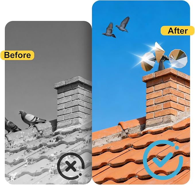 OFFO 3 PCS Bird Scare Reflective Device, Bird Reflector with Plastic Base for Outside, Keep Pigeon Woodpeckers and Sparrows Away for Outdoor Boats Roofs Gardens