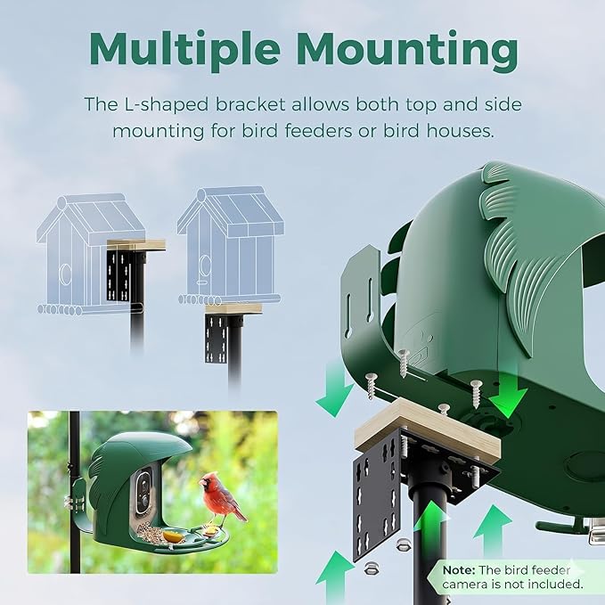 Bird Feeder Pole with Squirrel Baffle, 92'' Inch 360° Rotating Heavy-Duty Bird House Pole for Outdoors,Adjustable Height,Universal Mount Kit for Bird Feeder Cameras&Houses (92'' Black)