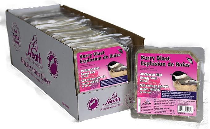 Heath Outdoor Products DD-15 Berry Blast Suet Cake, Case of 12, 0.75 lb