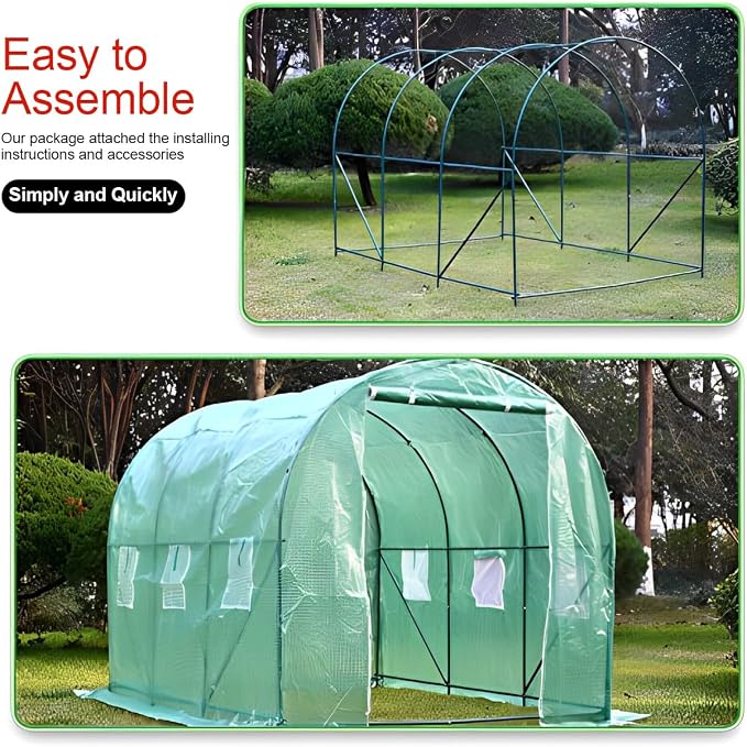 Greenhouse Walk-in Green House Greenhouse Kit with Observation Windows for Outdoor Plants Growing,Green Houses for Outside (L10'xW7'xH7')