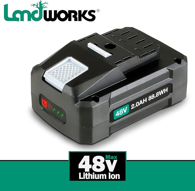 Landworks Super Duty Pro 48V DC 2Ah Lithium Ion Rechargeable Battery 88.8 Watt Hours (Battery Only, For Landworks Electric Earth/Ice Auger Power Head & Li-Ion Wagon/Service Cart - All Not Included)