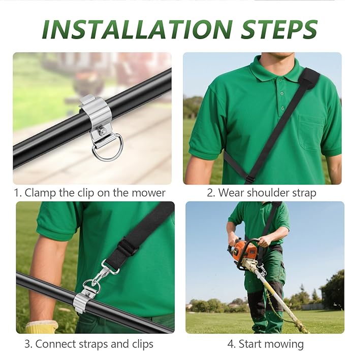 Weed Eater Shoulder Strap, String Trimmer Strap Compatible with EGO Stihl Ryobi Dewalt Milwaukee Kobalt Echo Husqvarna Toro Troy Bilt Greenworks String Trimmer, Leaf Blower, Multi Head System