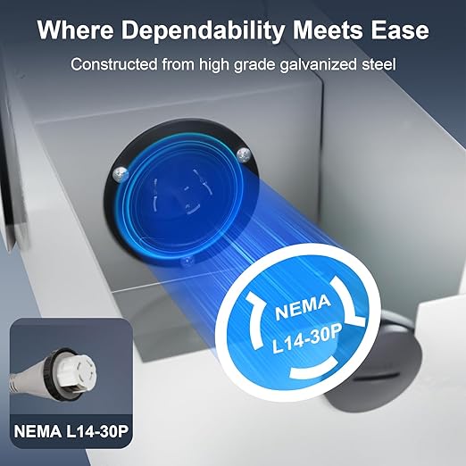 30 Amp Generator Inlet Box, NEMA L14-30P Power Inlet Box for 3R 4-Prong Generator Cord, 120/240V, 7200W Weatherproof Outdoor Generator Receptacle, Use for Emergency Ready
