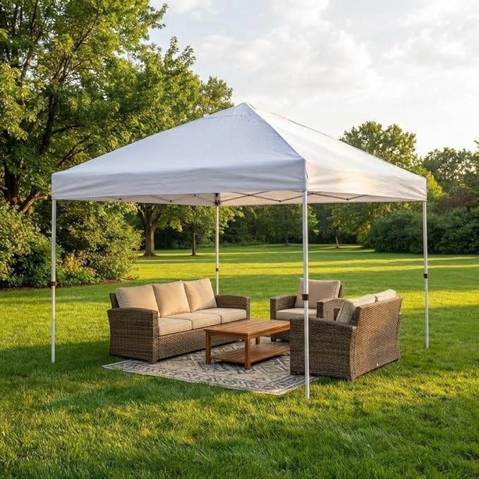 10x20 ft Instant Pop Up Canopy Tent - Easy Pop-Up & Adjustable Height, Heavy-Duty Steel Frame, Waterproof UV-Protected Oxford Fabric, for Party/Wedding/Backyard/Parking