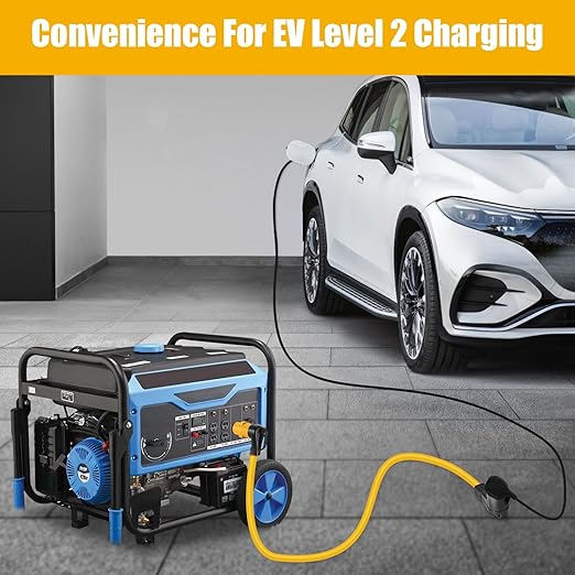 NEMA L14-30P to 14-50R RV Generator Adapter Plug, 4 Prong 30 Amp to 50 Amp Generator to RV/EV Adapter, for RV Trailer Camper Generator to House and EV Tesla Level 2 Charging