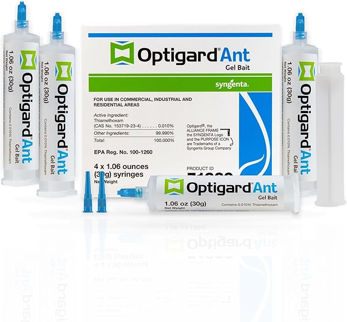Syngenta - TRTD11568 - Optigard Ant Bait Gel Box - 4 Tubes w/ Plunger - 30g each tube, White