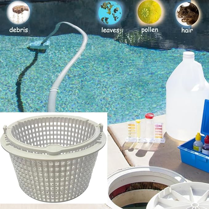 SPX1091C Basket with Handle Replacement Skimmer Basket for Hayward Automatic Skimmers SP1091LX,SP1091WM (White)