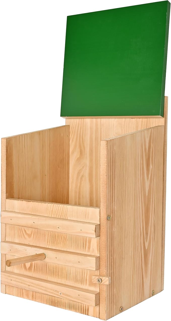 Owl House Owl Box with Bird Stand Design, Owl Nesting Box, Barn, Screech Houses Cedar with Shavings for Outside Wildlife Lovers,Cozy House for Lovely Birds - Easy Assembly Required