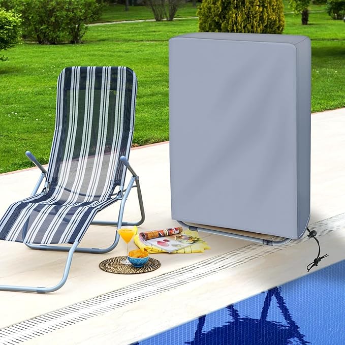 Zero Gravity Folding Chair Cover with Storage Bag, Outdoor Lawn Patio Garden Chair Covers Waterproof Dustproof All Weather Resistant 43"x28"（Gray）