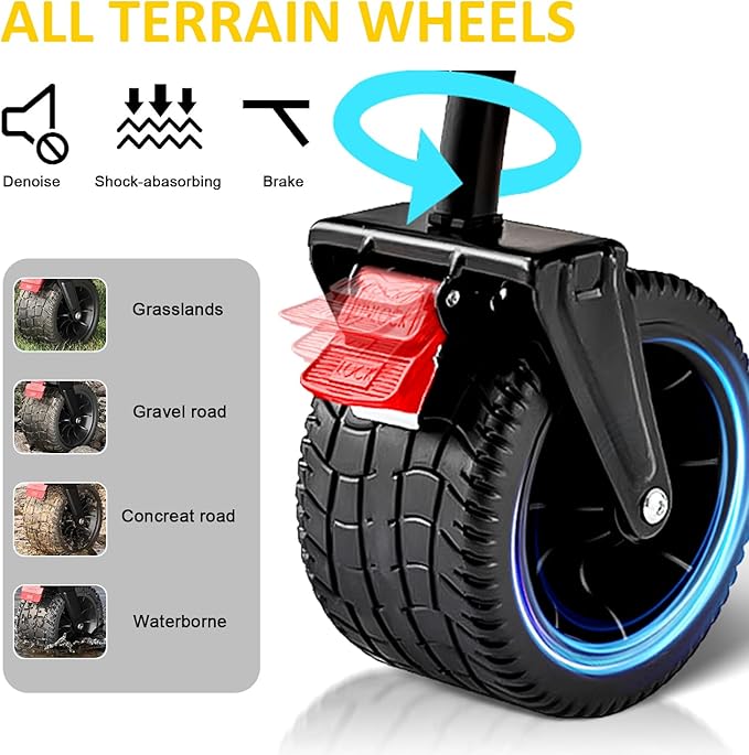 Heavy Duty Collapsible Wagon Cart with Wheels - Large Capacity Foldable Portable Utility Wagon for Grocery, Beach, Camping & Sports Shopping, Black