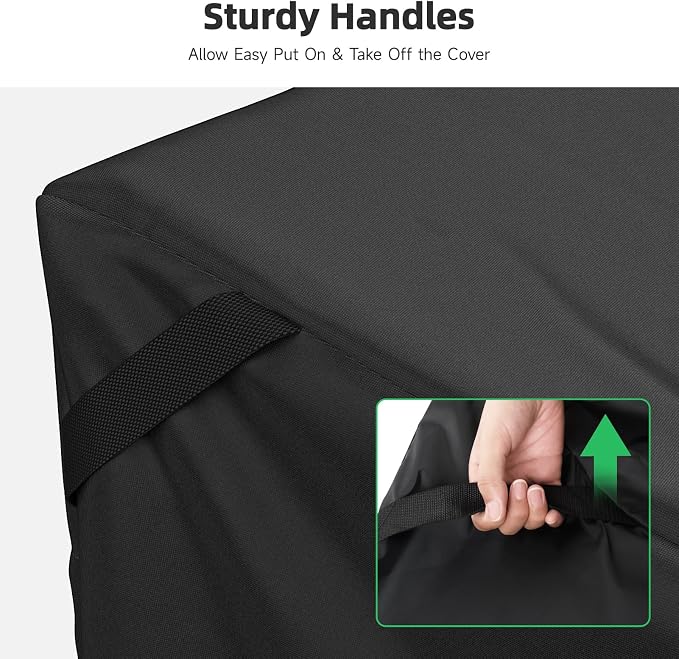 MR.COVER 3-Seater Outdoor Couch Cover, Patio Furniture Covers Waterproof, Fits up to 88W x 40D x 35H inches, with Air Vent and Handles, Black