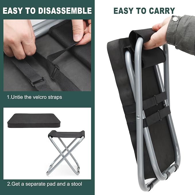 MAXPACE Garden Kneeling Pad and Foldable Gardening Stool 2 in 1, Extra Thick Soft Water-Resistant Comfortable Durable Foam Knee Pad Mat Cushion Garden Kneeler and Seat for Gardening, Mechanics, Work