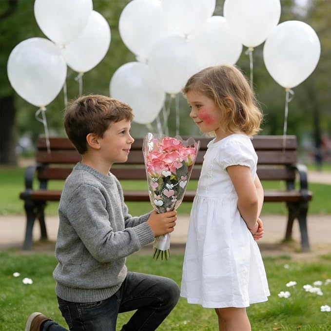SELANTAG 100 Pack Pink Heart Clear Flower Bags for Bouquets,Valentine's Day Heart Flower Bouquet Bags, Floral Wrapping bag, Sleeves Perfect for Mother's Day, Wedding (10.6in x 17in x 3.9in)