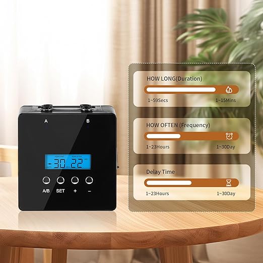 Indoor Plant Watering syste with 30-Day Timer,Self Watering Driplrrigation Kit with Timer, Automatic Watering System，AdjustableNozzles for 20 Plants, 2 p