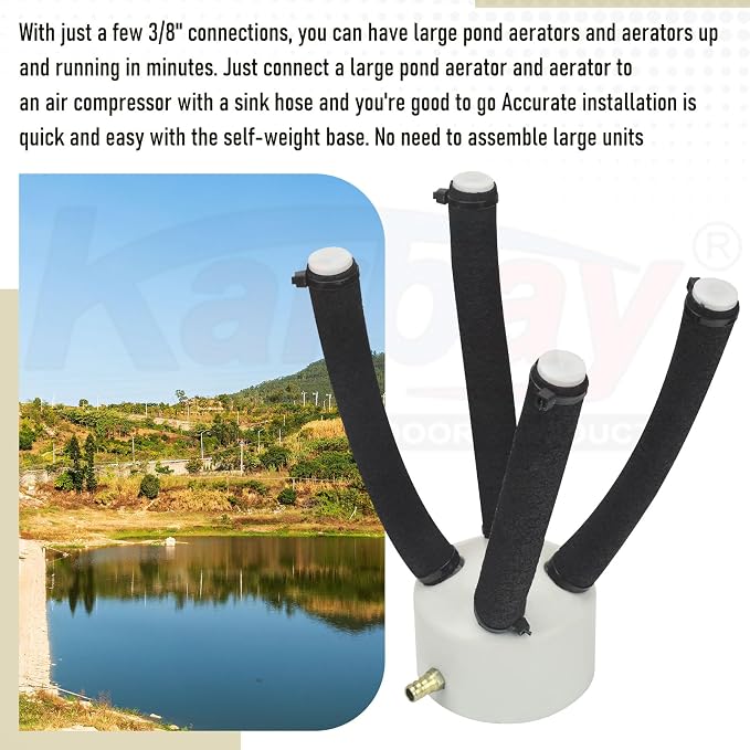 Large Pond Diffuser for Outdoor Bubbling- High Efficiency Sinking Pond Aquatic Aerators and Deicer for Improved Filtration-Fish Pond Part Essential for Healthy Aquatic Environment-Reduces Scum.
