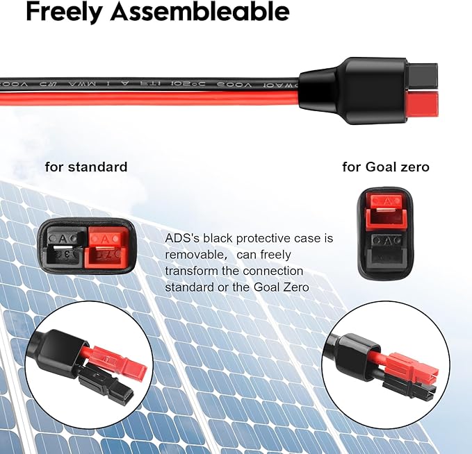 Anderson Y Splitter Cable 1 to 4 Solar Panel Anderson Branch Parallel Adapter Cable for Portable Solar Generator Power Station Compatible with GZ Jackery High Power Pole Port Connector