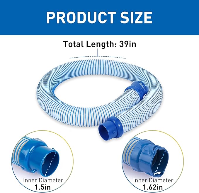 Pool Vacuum Hose, 3 Pack Twist Lock Pool Cleaner Hose Replacement for MX6 MX8, 39-Inch Swimming Pool Vacuum Hoses for Inground Pools, Easy Connect