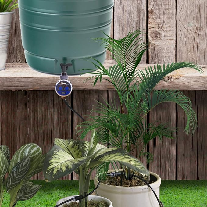 Lawn & Garden Sprinkler Timer, Blue Plastic Oscillating Sprinkler with Motion Sensor, Water Timer, Adjustable Sensitivity, 100 sq ft Coverage