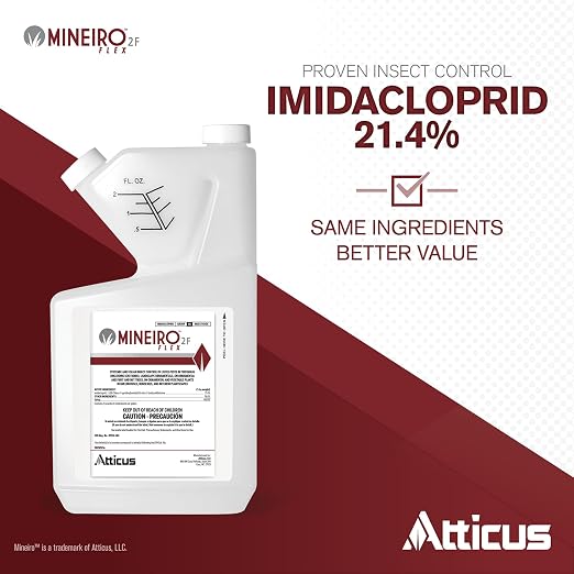 Atticus Mineiro 2F Flex 21.4% Imidacloprid Insecticide Concentrate (32 oz) – Grub and Insect Control in Lawns and Landscapes