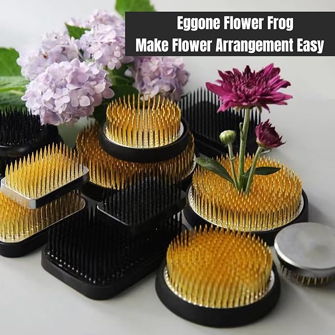 Japanese Ikebana Vase Kit, Flower Shallow Container Ceramics Ikebana Vase with 1.57inch Flower Frog Floristry Kenzan and Floral Frog Needle Straightening Tool (White and Green Bowl)