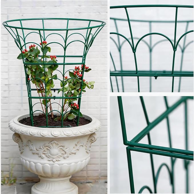 27.5“ Peony Supports for Outdoor Plants -Durable Metal Cages for Peonies, Dahlias & Hydrangeas - Sturdy Garden Stakes, Easy Assembly, Weather Resistant - Decorative Gift for Garden Enthusiasts