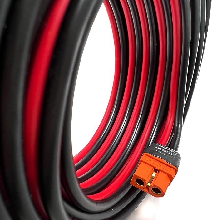 Solar Charge Cable Solar Connector to XT60i Adapter Connector Connecting Solar Panel XT60i-F Extension Cable 12AWG Cable Compatible for EcoFlow Solar Generator Power Station 7.62M(25FT)