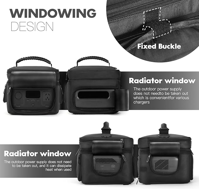 Carrying Case Compatible with ECOFLOW RIVER 3 Plus/RIVER 3, Portable Power Station Bag with Shoulder Strap, Protective Cover with Multiple Pockets & Quick Access for Generator Accessories