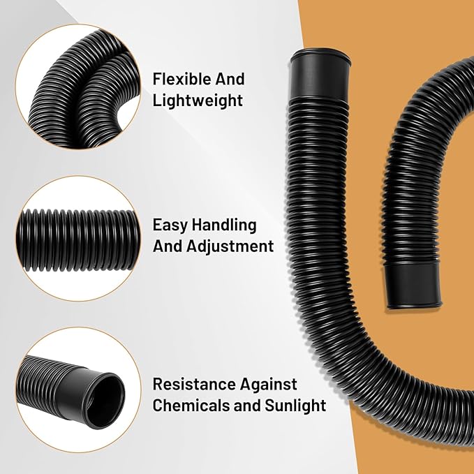 Pool Pump Filter Connection Hose 1-1/2" by 3FT, Replacement Hose for Above Ground Pools Skimmer Filters & Pumps, Black