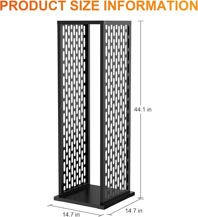 4ft Firewood Rack, Wood Stacker Firewood Outdoor, Black Metal, 1000 lbs Capacity, Indoor Decorative Wood Holder for Woodshed, Storeroom, Patio, Basement (Ellipticalhole)