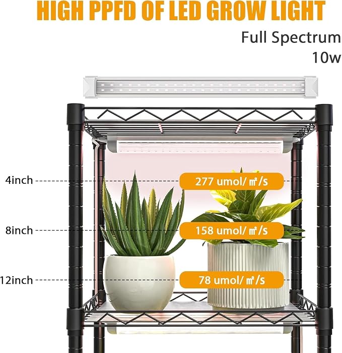 Indoor Greenhouse with Grow Lights, 5 Tier 15.7" L×11.8" W×62.3" H | with 40W Full Spectrum Growing Lamps For Seed Starting ，Grow Light Shelf with Tent，Portable with Wheels，